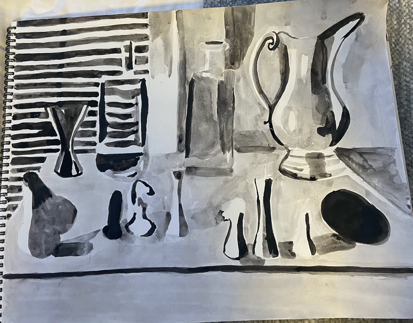 Value Still-Life with Ink (High Contrast)